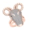 1.42 CtwVS/SI1 Diamond 14K Rose Gold Animal theme Ring
