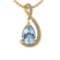 2.12 Ctw VS/SI1 Blue Topaz and Diamond Set 10K Yellow Gold Pendant (ALL DIAMOND ARE LAB GROWN)