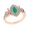 0.93 Ctw VS/SI1 Emerald and Diamond14K Rose Gold Engagement Ring