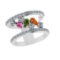 1.72 Ctw VS/SI1 Multi Sapphire and Diamond 14k white Gold Engagement Ring (ALL DIAMOND ARE LAB GROWN