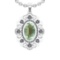 20.23 Ctw I2/I3 Green Amethyst And Diamond 10K White Gold Necklace(ALL DIAMOND ARE LAB GROWN )