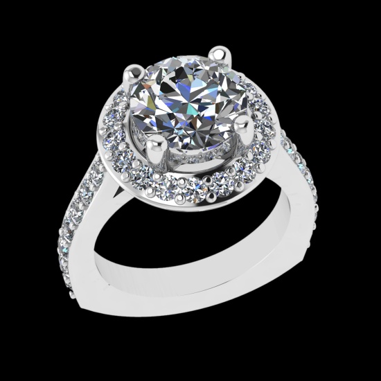 5.08 Ctw VS/SI1 Diamond 10k white Gold Engagement Ring (ALL DIAMOND ARE LAB GROWN) (ALL DIAMOND ARE