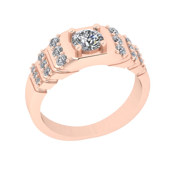 0.84 Ctw VS/SI1 Diamond 10K Rose Gold Engagement Ring (ALL DIAMOND ARE LAB GROWN) (ALL DIAMOND ARE L