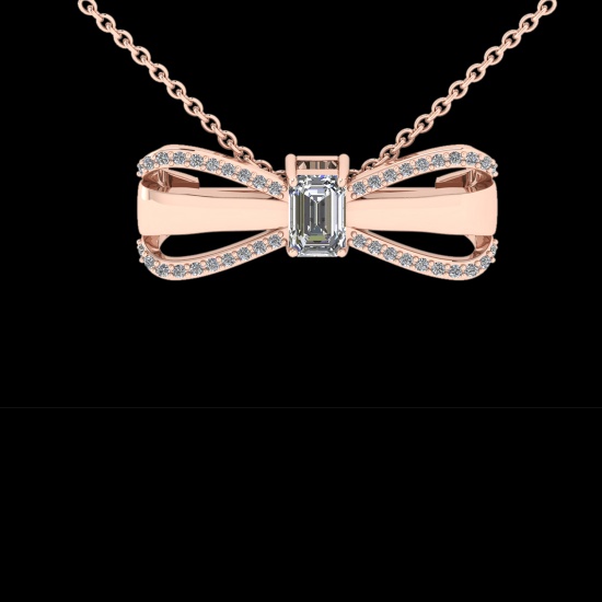0.70 Ctw VS/SI1 Diamond 18K Rose Gold Necklace (ALL DIAMOND ARE LAB GROWN )