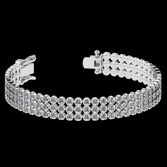 5.13 Ctw VS/SI1 Diamond 14K White Gold Bracelet (ALL DIAMOND ARE LAB GROWN )