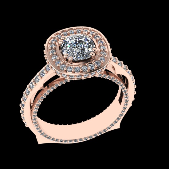2.13 Ctw VS/SI1 Diamond Prong Set 10K Rose Gold Engagement Ring (ALL DIAMOND ARE LAB GROWN)