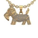 1.38 Ctw VS/SI1 Diamond 14K Yellow Gold Pendant Necklace (ALL DIAMOND LAB GROWN )