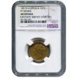 Australia gold sovereign 1881M AU Details NGC