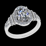 2.45 Ctw VS/SI1 Diamond Prong Set 10k white Gold Engagement Ring (ALL DIAMOND ARE LAB GROWN )