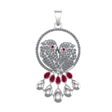 3.73 Ctw VS/SI1 Ruby and Diamond 14k white Gold Pandant (ALL DIAMOND ARE LAB GROWN) (ALL DIAMOND ARE