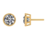 1.00 Ctw VS/SI1 Diamond 14k Yellow Gold Stud Earrings (ALL DIAMOND ARE LAB GROWN)
