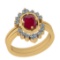 1.40 Ctw VS/SI1 Ruby And Diamond 14K Yellow Gold Anniversary Ring