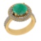 1.07 Ctw VS/SI1 Emerald and Diamond 14k Yellow Gold Engagement Ring (ALL DIAMOND ARE LAB GROWN)