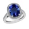 5.26 Ctw VS/SI1 Tanzanite And Diamond 18k White Gold Cocktail Ring