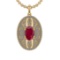 5.15 Ctw VS/SI1 Ruby and Diamond 14K Yellow Gold Pendant (ALL DIAMOND ARE LAB GROWN)