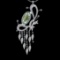 22.71 Ctw VS/SI1 Green Amethyst And Diamond 14K White Gold Necklace( ALL DIAMOND ARE LAB GROWN )