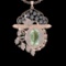 22.47 Ctw VS/SI1 Green Amethyst And Diamond 14K Rose Gold Necklace( ALL DIAMOND ARE LAB GROWN )