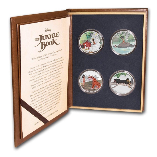 2017 Niue 4-Coin 1 oz Silver $2 Disney The Jungle Book 50th Anniv
