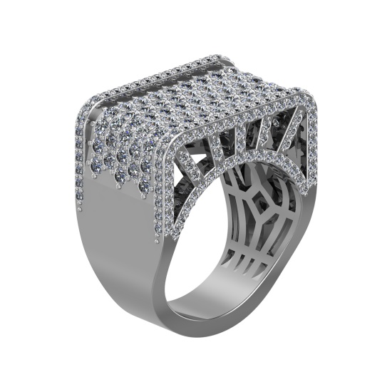 4.42 Ctw VS/SI1 Diamond 14k white Gold Engagement Ring (ALL DIAMOND ARE LAB GROWN)