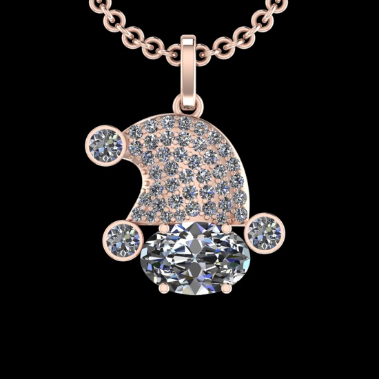 4.36 Ctw VS/SI1 Diamond 10k Rose Gold Christmas Theme Pandant (ALL DIAMOND ARE LAB GROWN )