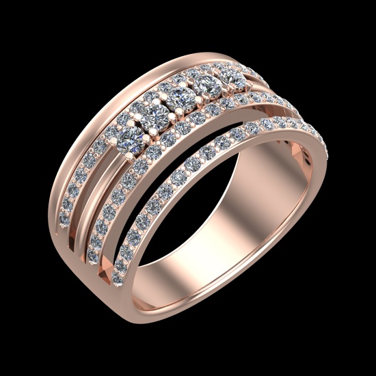 1.07 Ctw VS/SI1 Diamond 10k Rose Gold Engagement Ring (ALL DIAMOND ARE LAB GROWN) (ALL DIAMOND ARE L