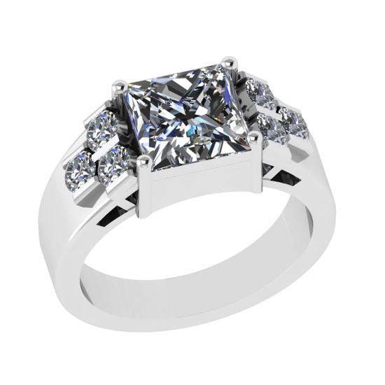 2.60 Ctw VS/SI1 Diamond 14k white Gold Engagement Ring (ALL DIAMOND ARE LAB GROWN ) (ALL DIAMOND ARE