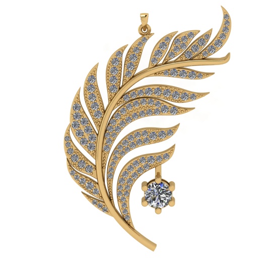 1.25 Ctw VS/SI1 Diamond 14k Yellow Gold Pendant (ALL DIAMOND ARE LAB GROWN )