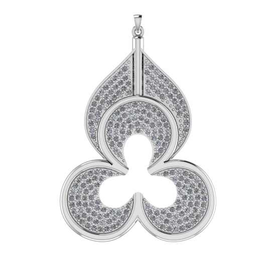 1.08 Ctw VS/SI1 Diamond 14k white Gold Pendant (ALL DIAMOND ARE LAB GROWN )