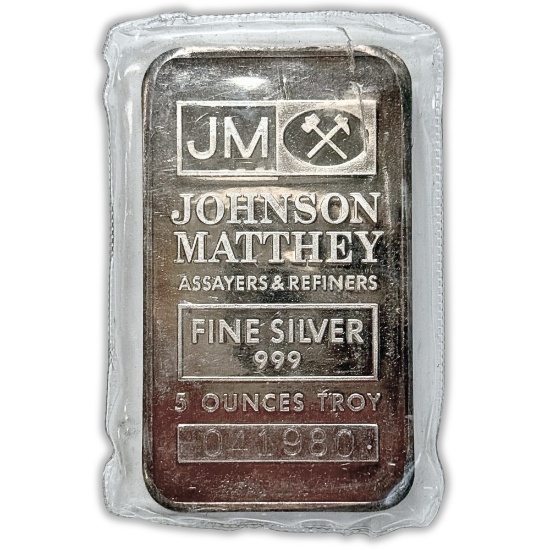 Johnson Matthey 5oz Silver Bar