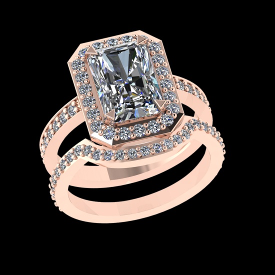 3.28 Ctw VS/SI1 Diamond 10k Rose Gold Engagement Ring (ALL DIAMOND ARE LAB GROWN) (ALL DIAMOND ARE L