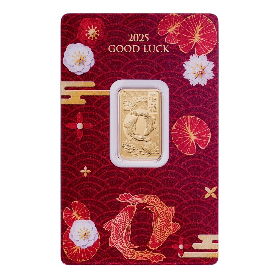 2025 Pamp Suisse Good Luck 5g Pure Gold Bar Koi Fish