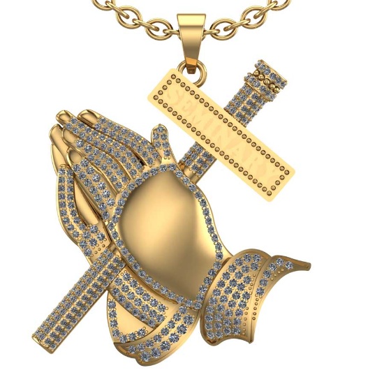 2.02 Ctw SI2/I1 Diamond 14K Yellow Gold Necklace