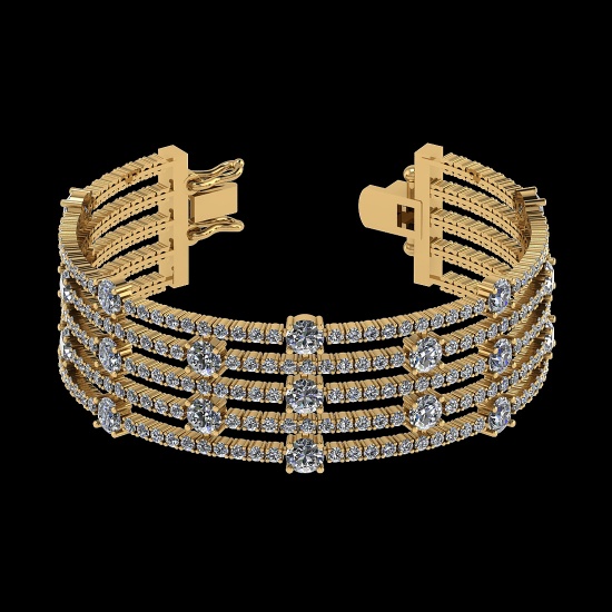 20.06 CtwVS/SI1 Diamond 14K Yellow Gold Bracelet (ALL DIAMOND ARE LAB GROWN )
