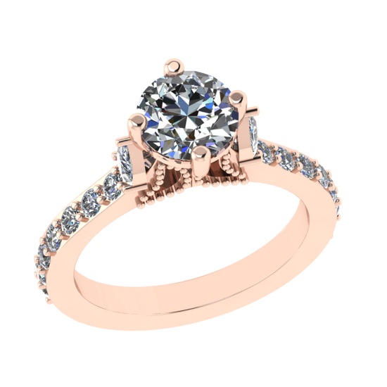 3.29 Ctw VS/SI1 Diamond 14k Rose Gold Engagement Ring (ALL DIAMOND ARE LAB GROWN ) (ALL DIAMOND ARE