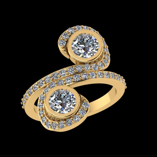 2.07 Ctw VS/SI1 Diamond Prong Set 10K Yellow Gold Engagement Ring (ALL DIAMOND ARE LAB GROWN)
