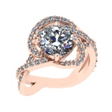 3.93 Ctw SI2/SI1 Diamond 14k Rose Gold Engagement Ring (ALL DIAMOND ARE LAB GROWN) (ALL DIAMOND ARE
