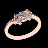 0.32 Ctw VS/SI1 Diamond Prong Set 10K Rose Gold Engagement Ring (ALL DIAMOND ARE LAB GROWN)