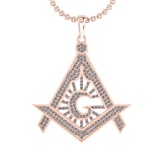 1.08 Ctw VS/SI1 Diamond 10K Rose Gold Pendant (ALL DAMONDS ARE LAB GROWN)