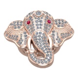 3.09 Ctw VS/SI1 Diamond 14k Rose Gold Elephant theme Ring (ALL DIAMOND ARE LAB GROWN)