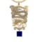 6.40 Ctw VS/SI1 Blue Sapphire and Diamond Prong Set 14K Yellow Gold Pendant (ALL DIAMOND ARE LAB GRO