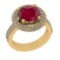 1.07 Ctw VS/SI1 Ruby and Diamond 14k Yellow Gold Engagement Ring (ALL DIAMOND ARE LAB GROWN)