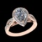 2.99 Ctw VS/SI1 Diamond 10k Rose Gold Engagement Ring (ALL DIAMOND ARE LAB GROWN)