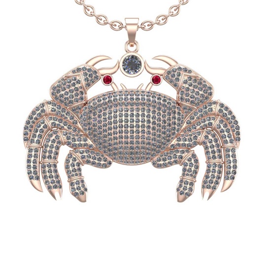8.32 Ctw VS/SI1 Diamond 10K Rose Gold Spider Pendant (ALL DAMONDS ARE LAB GROWN)