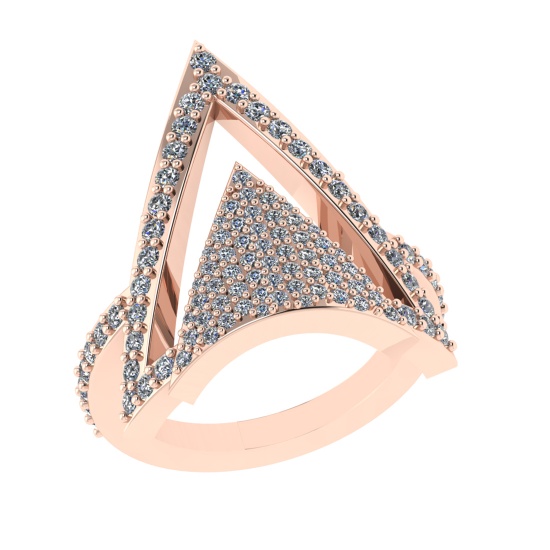 1.02 Ctw SI2/SI1 Diamond Prong Set 14k Rose Gold Engagement Ring (ALL DIAMOND ARE LAB GROWN) (ALL DI