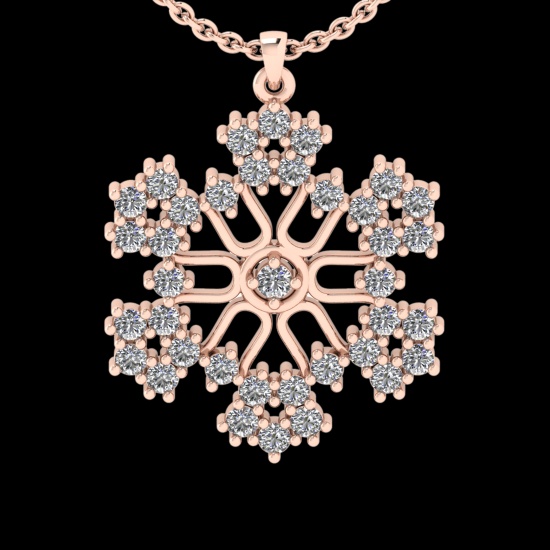 0.45 Ctw VS/SI1 Diamond Style 14K Rose Gold Pendant (ALL DIAMONDS ARE LAB GROWN)(ALL DAMONDS ARE LAB