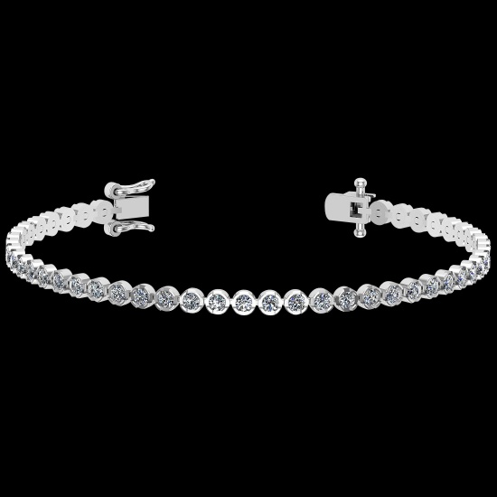 2.60 Ctw VS/SI1 Diamond 14K White Gold Bracelet (ALL DIAMOND ARE LAB GROWN )