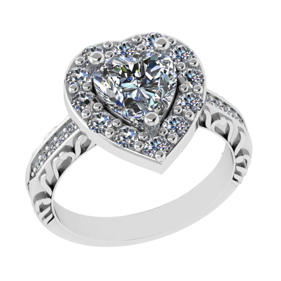 2.52 Ctw VS/SI1 Diamond 14k White Gold Engagement Ring (ALL DIAMOND ARE LAB GROWN )