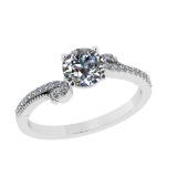 1.02 Ctw SI1/SI2 Diamond 14k white Gold Engagement Ring (ALL DIAMOND ARE LAB GROWN) (ALL DIAMOND ARE
