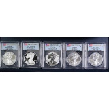 2011 American Eagle 25th Anniversary 5pc Silver Set MS/PF69 PCGS First Strike