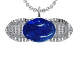 31.58 Ctw VS/SI1 Tanzanite and Diamond 14K White Gold Pendant